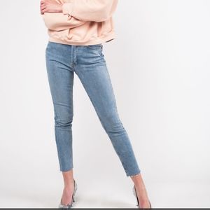 Re/Done Originals High Rise Ankle Crop Denim Jeans